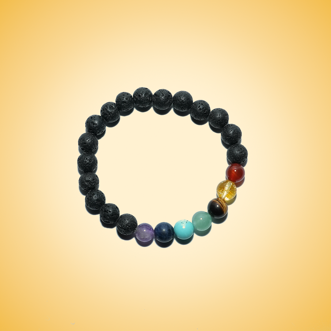 7 Chakra Lava Bracelet