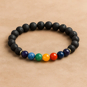 7 Chakra Lava Bracelet