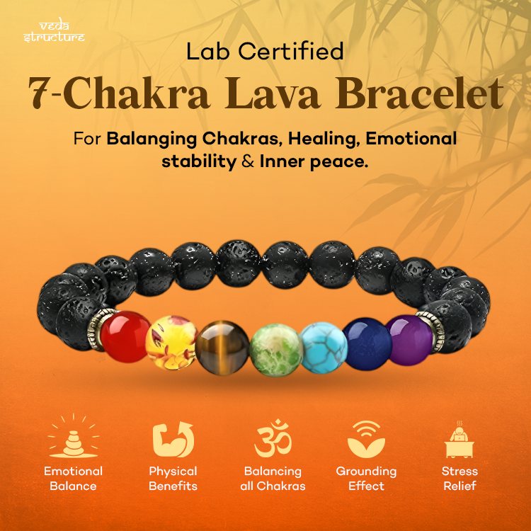 7 Chakra Lava Bracelet