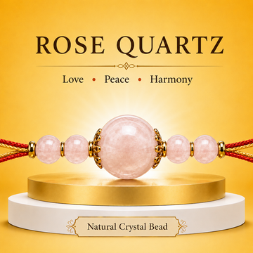 Natural Rose Quartz Crystal Rakhi for Taurus (Vrishabha) | Love & Harmony