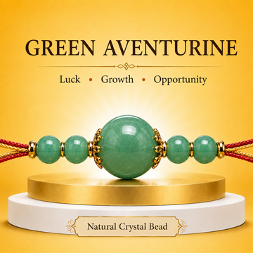 Natural Green Aventurine Crystal Rakhi for Gemini (Mithuna) | Growth & Opportunity