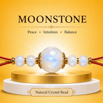Natural Moonstone Crystal Rakhi for Cancer (Karka) | Emotional Balance &amp; Intuition