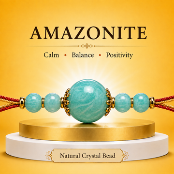 Natural Amazonite Crystal Rakhi for Virgo (Kanya) | Calmness &amp; Communication