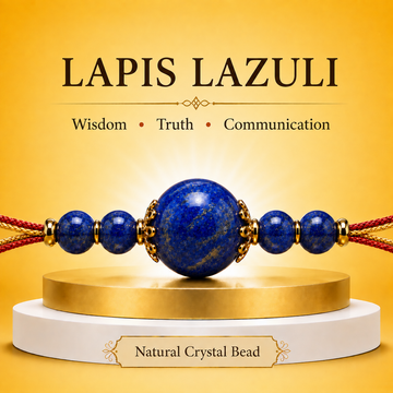 Natural Lapis Lazuli Crystal Rakhi for Libra (Tula) | Wisdom &amp; Self-Expression