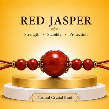 Natural Red Jasper Crystal Rakhi for Scorpio (Vrishchika) | Strength &amp; Stability