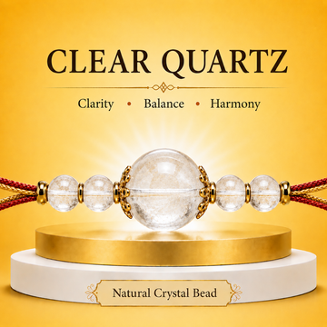 Natural Clear Quartz Crystal Rakhi for Pisces (Meena) | Clarity &amp; Positive Energy