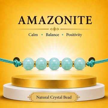Natural Amazonite Crystal Rakhi for Virgo (Kanya) | Calmness &amp; Communication