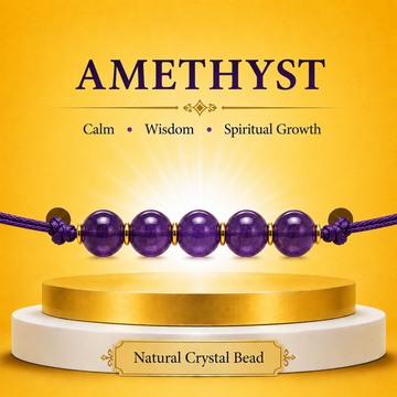 Natural Amethyst Crystal Rakhi for Aquarius (Kumbha) | Peace &amp; Wisdom
