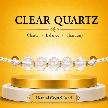 Natural Clear Quartz Crystal Rakhi for Pisces (Meena) | Clarity &amp; Positive Energy