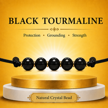 Natural Black Tourmaline Crystal Rakhi for Capricorn (Makara) | Protection &amp; Grounding