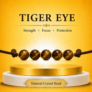 Natural Tiger Eye Crystal Rakhi for Leo (Simha) | Confidence &amp; Success