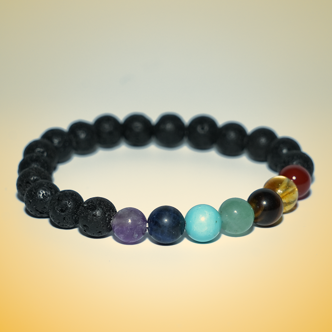 7 Chakra Lava Bracelet